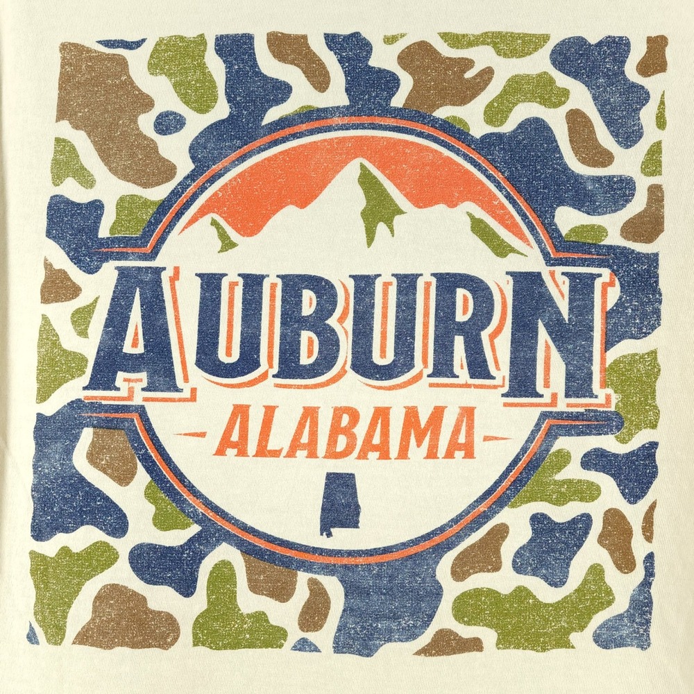 Auburn Alabama Shirt Mens XL Khaki Camo Graphic Comfort Colors Short Sleeve